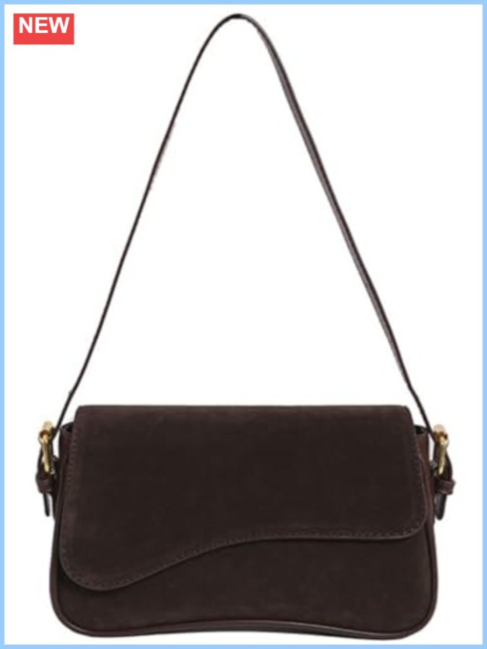 Suede Shoulder Bag Removable Strap Crossbody Tote Handbag Purse